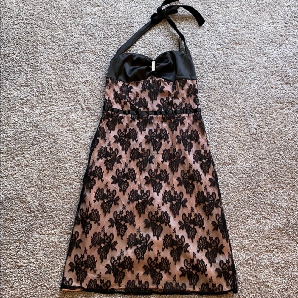 Arden B lace overlay dress halter neck size M